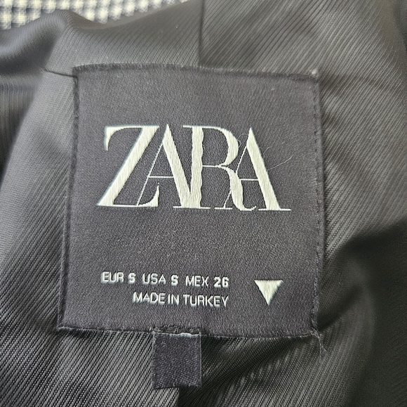 Zara Blazer Coat Gingham Plaid Women's Double-Breasted - Picture 10 of 16